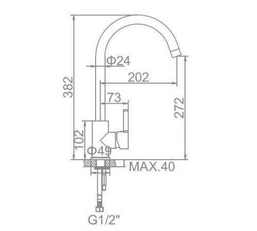 Кухонный смеситель Accoona A4594 высокий хром - 1