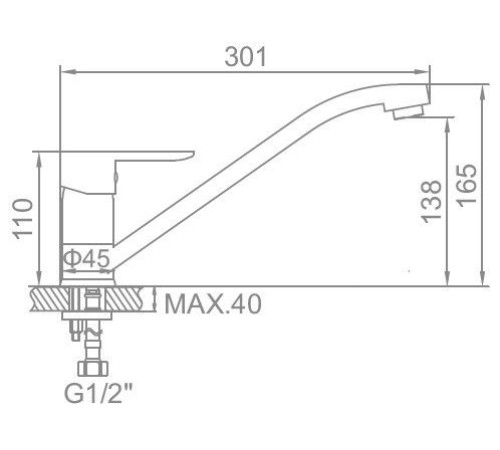 Кухонный смеситель Accoona A5108 низкий - 2