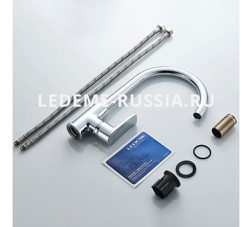 Кухонный смеситель Ledeme L-4134-2 высокий хром - 4