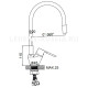 Кухонный смеситель Ledeme L-4153-3 хром / белый с гибким изливом - 1