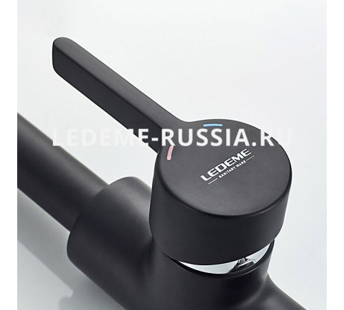 Кухонный смеситель Ledeme L-4299B черный - 4