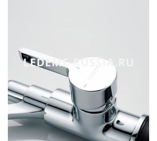 Кухонный смеситель Ledeme L-4499-3 хром / белый с гибким изливом - 2