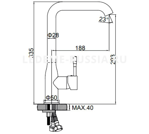 Кухонный смеситель Ledeme L-4698B черный - 5