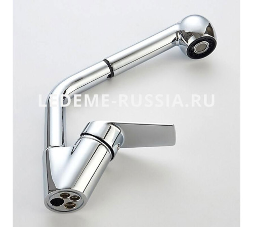 Кухонный смеситель Ledeme L-6040 хром с выдвижной лейкой - 5