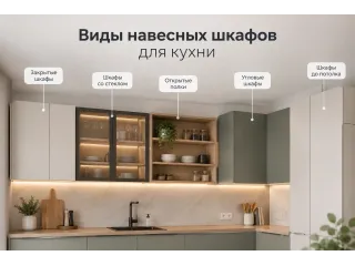 Виды навесных шкафов для кухни — рекомендации по выбору