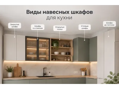 Виды навесных шкафов для кухни — рекомендации по выбору