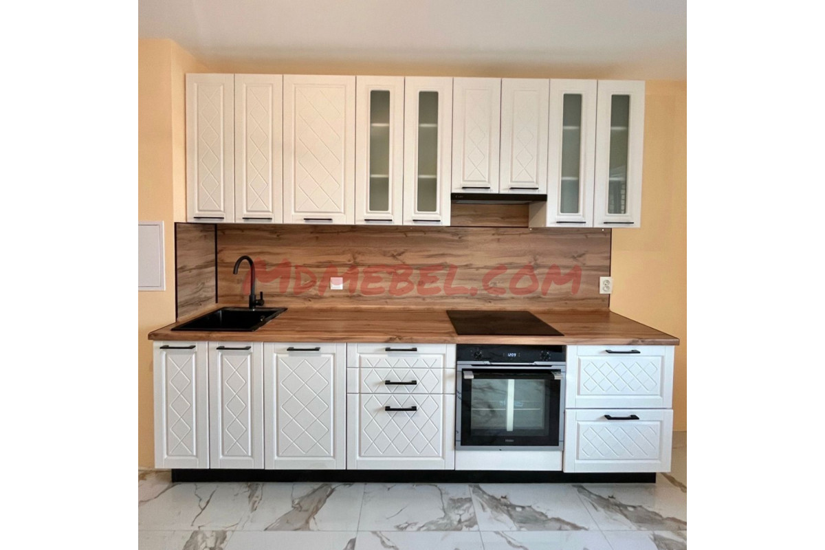 Кухня Барселона 2,85 м белое дерево недорого в магазине Д-Мастер