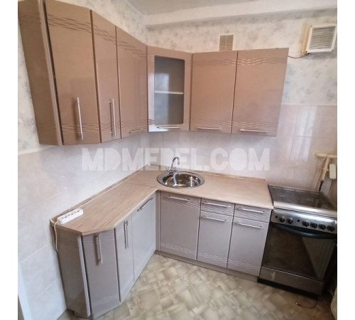 Кухня угловая Мокко 1.6 на 1.6 м кофе с молоком