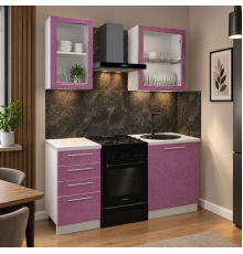 Кухня Олива 1.0 м сиреневый металлик