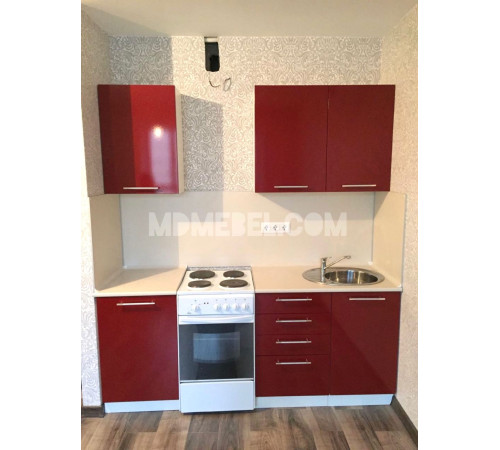 Кухня Олива 1.5 м гранатовый металлик