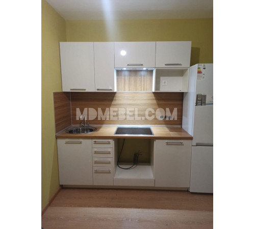 Кухня Олива 1.9 м белый металлик