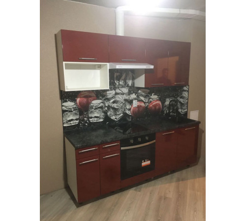Кухня Олива 2.2 м гранатовый металлик-1