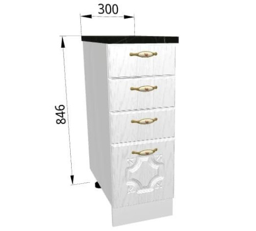 Шкаф Вероника нижний с 4 ящиками 300