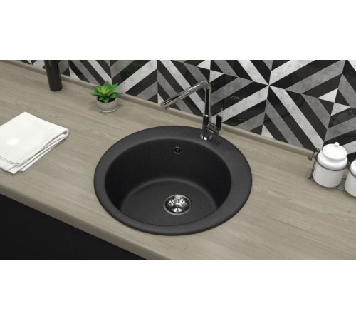 Кухонная мойка из искусственного камня GLANZ J30 черная - 1