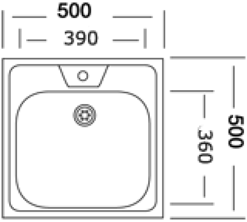 Мойка накладная из нержавеющей стали Sinklight 50х50 (0,6х160) - 3