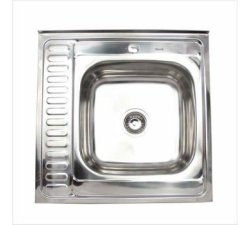 Мойка накладная из нержавеющей стали Sinklight 60х60 правая (0,6х160)