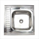 Мойка накладная из нержавеющей стали Sinklight 60х60 правая (0,6х160)