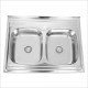 Мойка накладная из нержавеющей стали Sinklight 60х80 2 чаши (0,8х180)