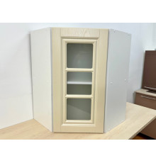 Шкаф Бриз верхний угловой остекленный 550x550 дуб крем