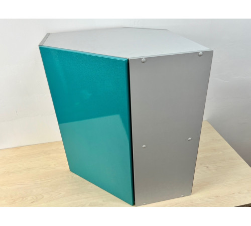 Шкаф Олива верхний угловой 600x600 бирюза металлик - 4